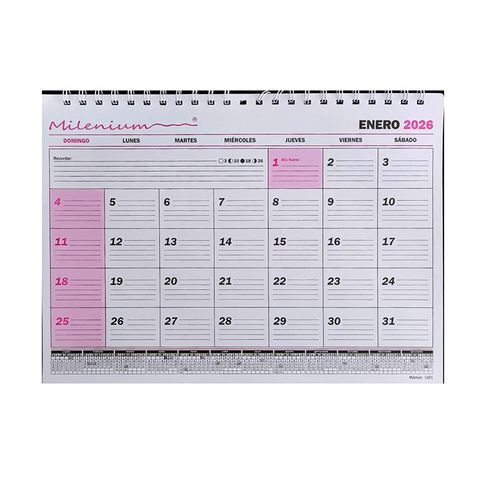 Calendario 2026 Milenium Esp. 23x32,5 cm (Oficio Apaisado) (CA01)
