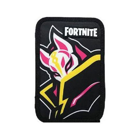 Cartuchera 1 Piso Tela Mooving Fortnite Negra/Fucsia/Amarillo