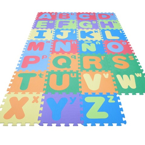 Goma Eva Pisos 30x30 x27 Piezas de 8mm ABC Mayúsculas-Minúsculas Encastrables (93198)