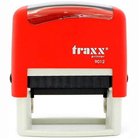 Sello 4 Líneas + Aparato Traxx 9012 Rojo