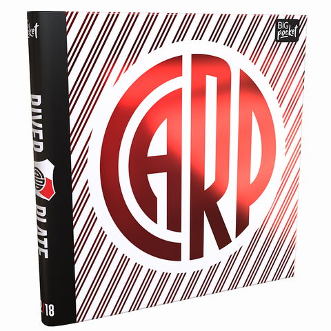 Carpeta Nº3 3x40 PPR River - 2023 - Fondo Rayado Rojo Metalizado