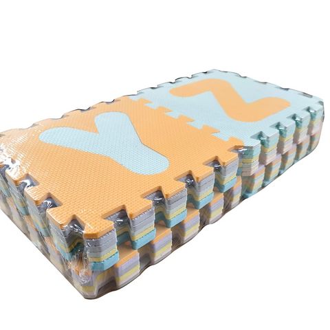 Goma Eva Pisos 30x30 x27 Piezas de 8mm ABC Mayúsculas Encastrables (93196BC) Coral-Aqua-gris