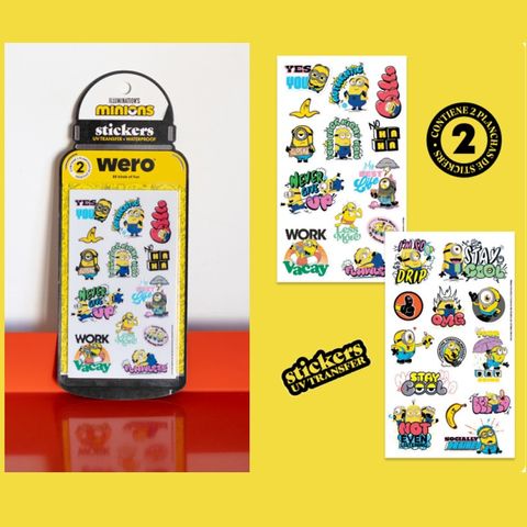 Stickers Wero UV Resistente al Agua P/Botellas-Etc x2 Planchas 