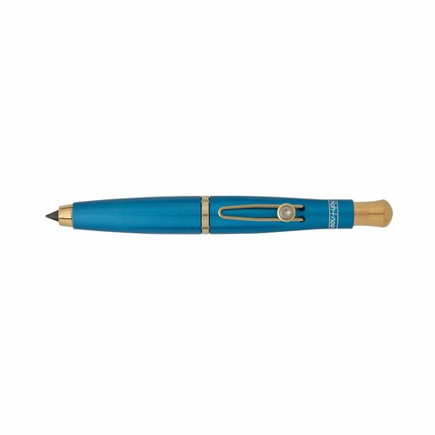 Portaminas 5.6mm Koh-i-noor 5320 Celeste clip Dorado (con estuche)