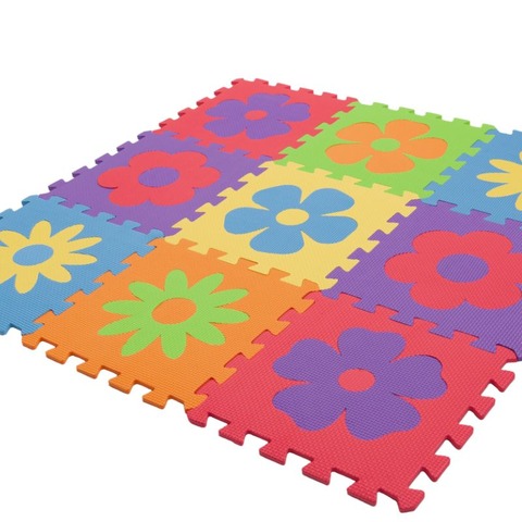 Goma Eva Pisos 30x30 x9 Piezas de 8mm Flores Encastrables (93208) Colores Vivos