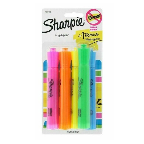 Resaltador Sharpie Accent Tank Set x4 Fluo. Cuerpo Redondo (1964102)