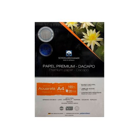 Block Plantec/Schoeller P/Acuarela Da Capo (165gr) (A4) (20H) (89722) 