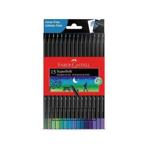 Lápiz Faber Castell SuperSoft x 15 Tonos Fríos