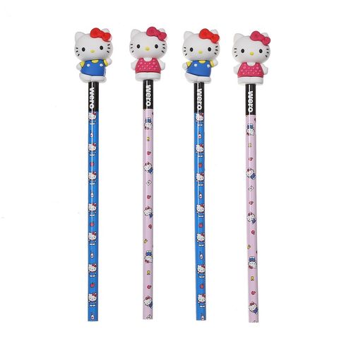 Lapiz Negro Wero con Goma Topper 3D Hello Kitty (4302)