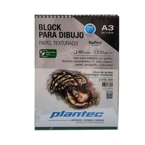 Block Plantec A3 Rugoso 210gr 40h Espiral (15653)