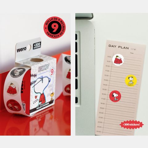 Stickers Wero rollo 9Mts (+300 Stickers) Snoopy (4418)