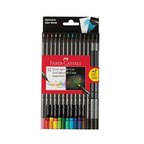 Lápiz Faber Castell SuperSoft Clásicos x 12+2