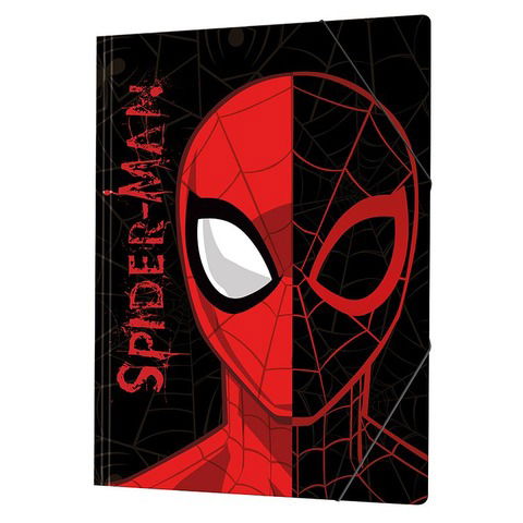 Carpeta Oficio con Elástico Mooving SpiderMan (Roja y Negra)