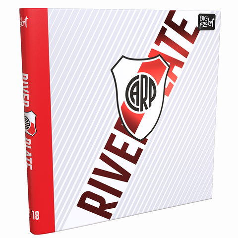 Carpeta Nº3 3x40 PPR River - 2023 - Fondo Rayado Gris