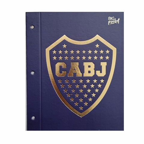 Carpeta Nº3 Dos Tapas PPR Boca - Escudo Dorado Fdo. Azul