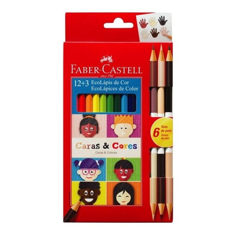 Lápiz Faber Castell Ecolápiz x12 +3 Bicolor