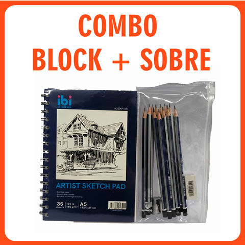    Promo Block Ibi Boceto + 12 Lapices y Elementos