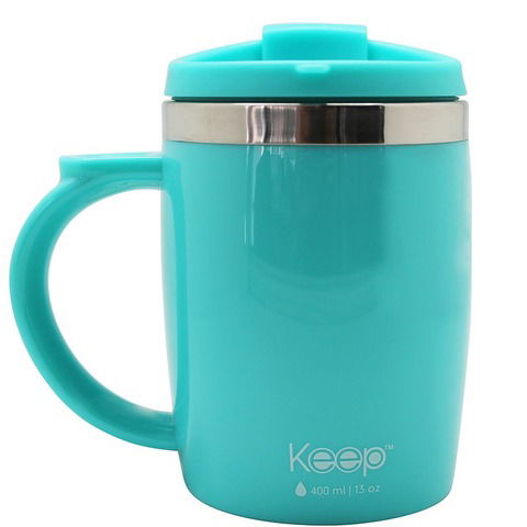 Vaso/Jarro Keep Mug 400ml Interior Acero Inox. Turquesa