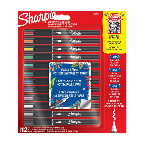 Marcador Sharpie Creative Blister x12 Punta Pincel (2201183)