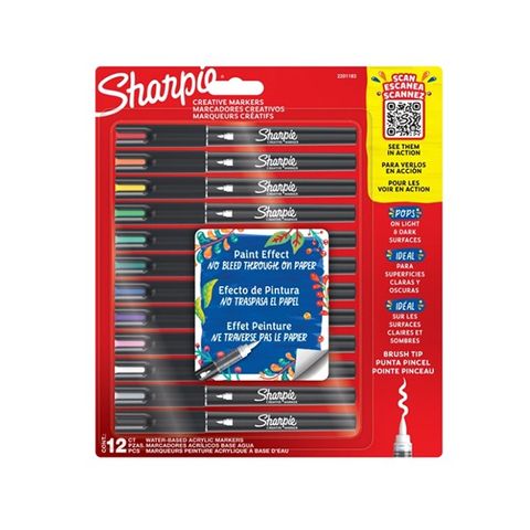 Marcador Sharpie Creative Blister x12 Punta Pincel (2201183)