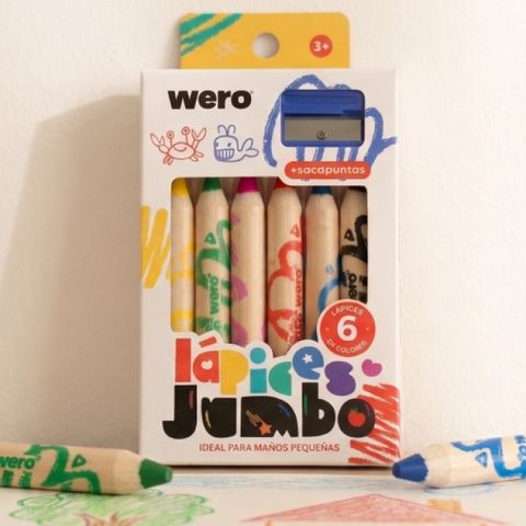 Lapices de Colores Wero Jumbo x6 C/sacapuntas