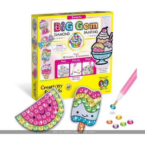 Diamond Painting Kit Stickers x12 + 2 Suncatchers 