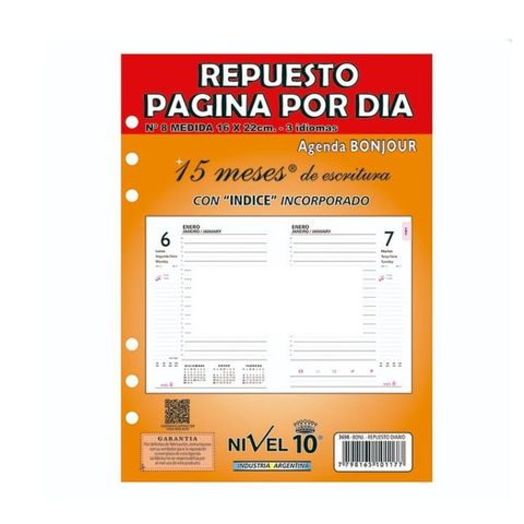 Repuesto Agenda 2026 Nivel 10 N°7 Diario (My Day-6598)