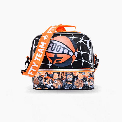 Lunchera Footy Basket (17035). Color Naranja y Negro