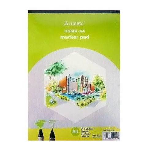 Block Artmate Marcador (100gr) (21x29,7cm) (HSMK-A4) Marker Pad - Emblocado
