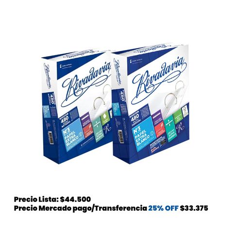 Repuesto Nº3 Rivadavia -90Grs- x480Hojas. 