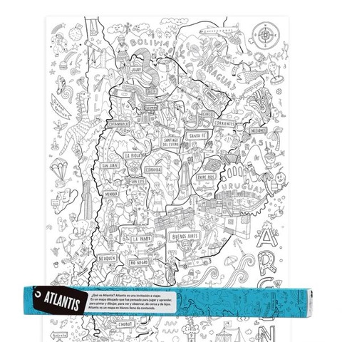 Poster Atlantis para Colorear 69x100cm Proyecto Argentina