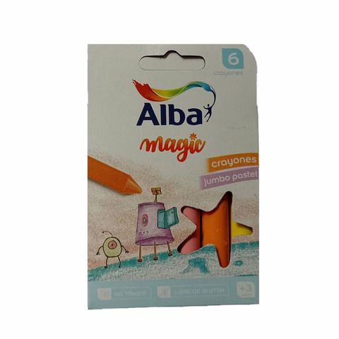 Cera Alba Jumbo Pastel x6