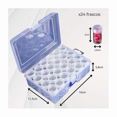 Diamond Painting Organizador con 24 Frascos ASB