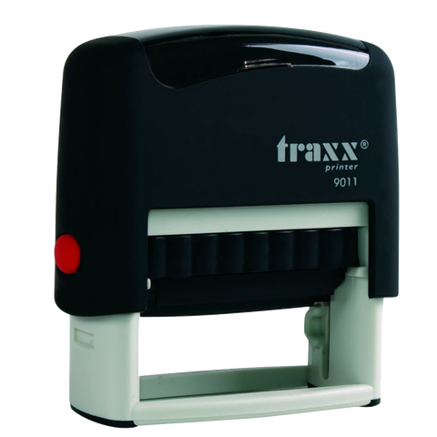  Promo sello completo Traxx (9011) Negro + 3 líneas de texto