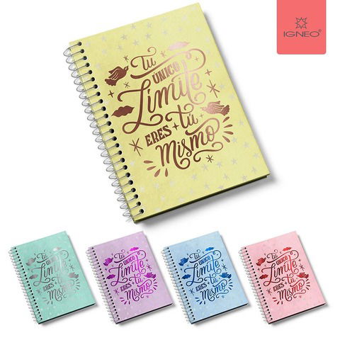 Cuaderno Igneo A5 Espiralado T/D Hoja Lisa Ahuesada 