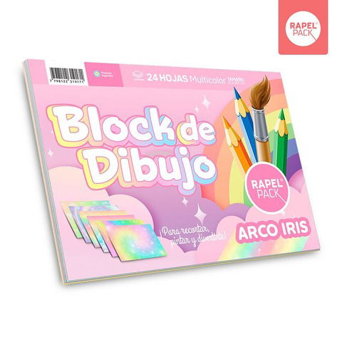 Block de Dibujo tipo nene Nº5 Rapel Pack x24Hj Fantasía 