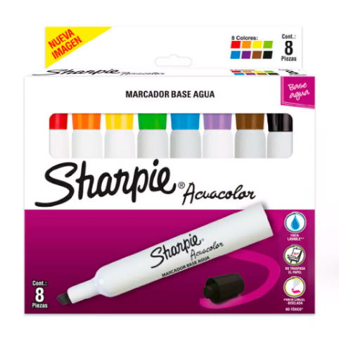 Marcador Sharpie Set Acuacolor x8