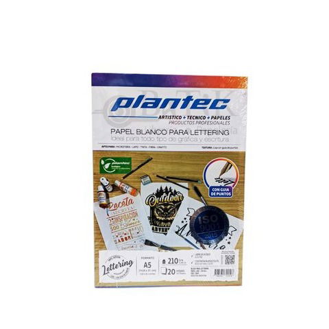 Block Plantec A5 Lettering 210gr 20h. Emblocado 15641