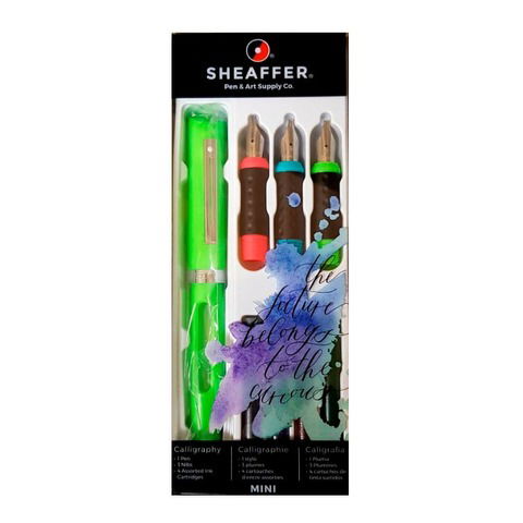 Pluma Sheaffer Caligrafica Set 1+3 Mini Verde Manzana