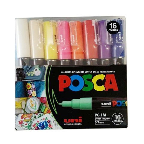 Marcador Uni Posca Set x16 (PC-1M)