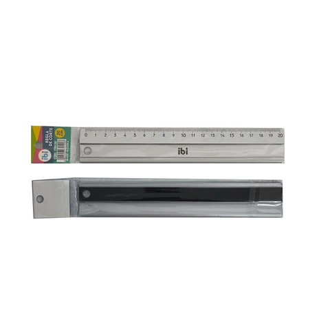 Regla metálica Ibi 20cm C/Goma Antideslizante (770120)