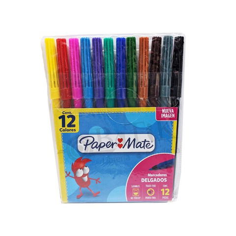 Marcador Paper Mate x12 Finos