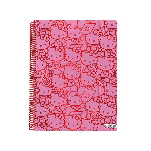 Cuaderno Universitario Mooving Hello Kitty T/Semi Rígida 80H. Cuadro 