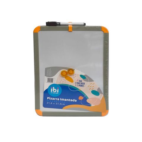 Pizarra Magnética Ibi Marco Gris y Naraja A4 