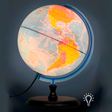Globo Terráqueo Político con luz (259LW)