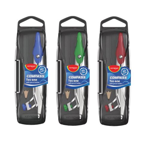 Compás escolar Keyroad Metal Tec-One C/Abrazadera C/Estuche (KR972954)