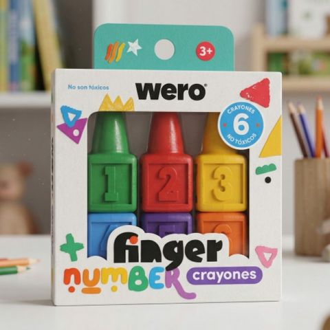Crayones Wero Finger Number - 6 Colores