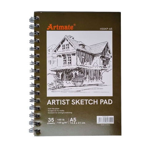     Block Artmate Boceto (160gr) (14,85x21cm) (HSSKP-A5) Artist Sk Pad Espiral