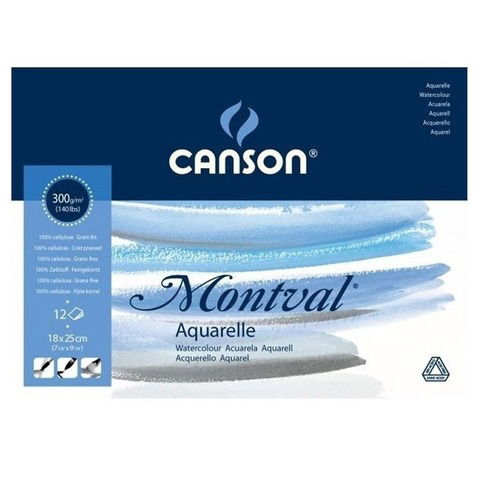 Block Canson Montval 300grs - 18 x 25 cm (Encolado)