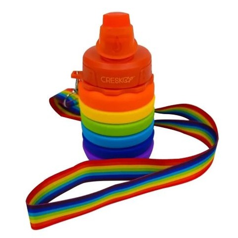 Botella Caramañola Cresko Silicona Plegable 550ml Vaso con tira Multicolor 